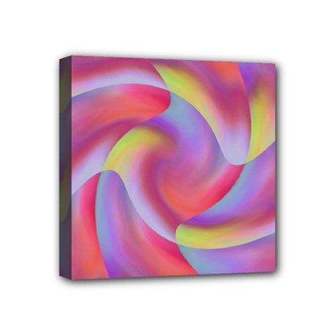 Colored Swirls Mini Canvas 4  X 4  (framed)