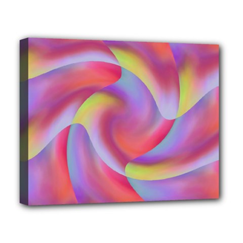 Colored Swirls Deluxe Canvas 20  X 16  (framed)