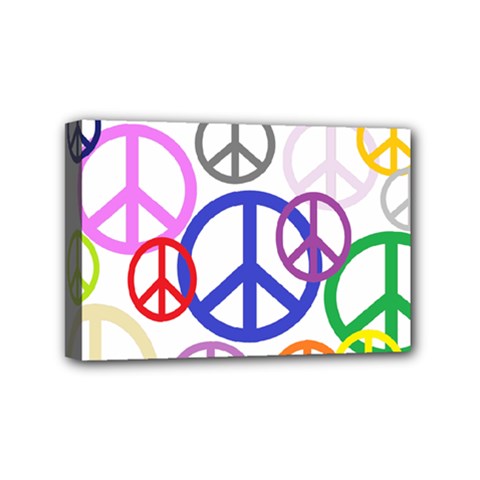 Peace Sign Collage Png Mini Canvas 6  X 4  (framed)