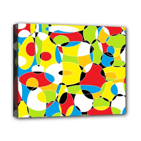 Interlocking Circles Canvas 10  X 8  (framed)