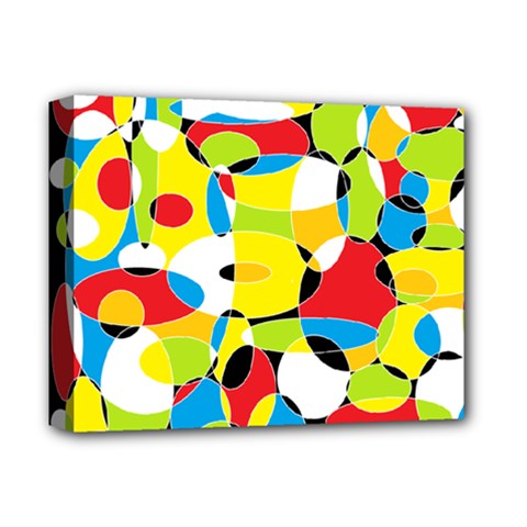 Interlocking Circles Deluxe Canvas 14  X 11  (framed)