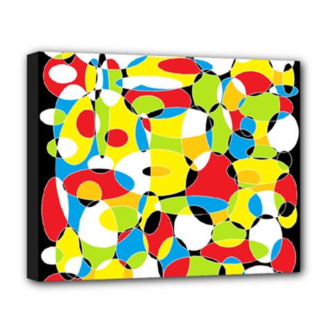 Interlocking Circles Deluxe Canvas 20  X 16  (framed)