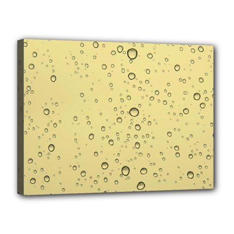 Yellow Water Droplets Canvas 16  X 12  (framed)