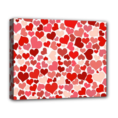  Pretty Hearts  Deluxe Canvas 20  X 16  (framed)