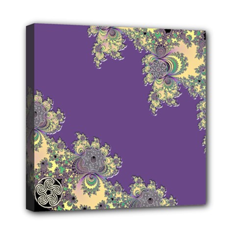 Purple Symbolic Fractal Mini Canvas 8  X 8  (framed) by UROCKtheWorldDesign