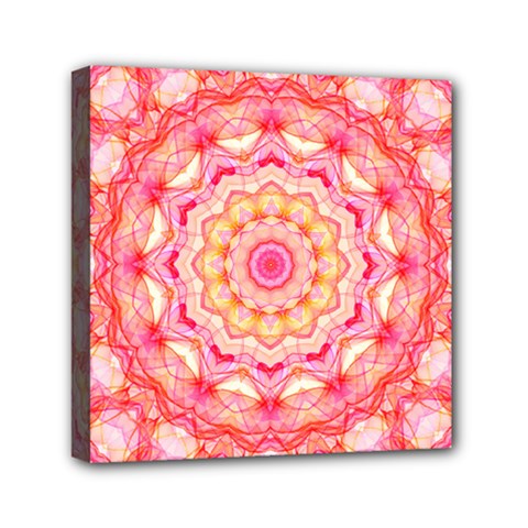 Yellow Pink Romance Mini Canvas 6  X 6  (framed)