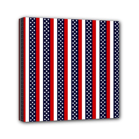 Patriot Stripes Mini Canvas 6  X 6  (framed) by StuffOrSomething