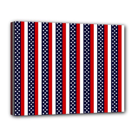 Patriot Stripes Canvas 14  X 11  (framed)