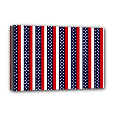 Patriot Stripes Deluxe Canvas 18  X 12  (framed)