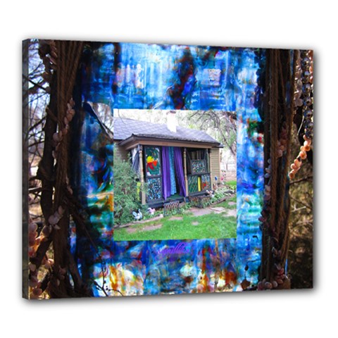 House Of God In Frabic Drop Canvas 24  X 20  (framed)