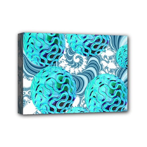 Teal Sea Forest, Abstract Underwater Ocean Mini Canvas 7  X 5  (framed) by DianeClancy