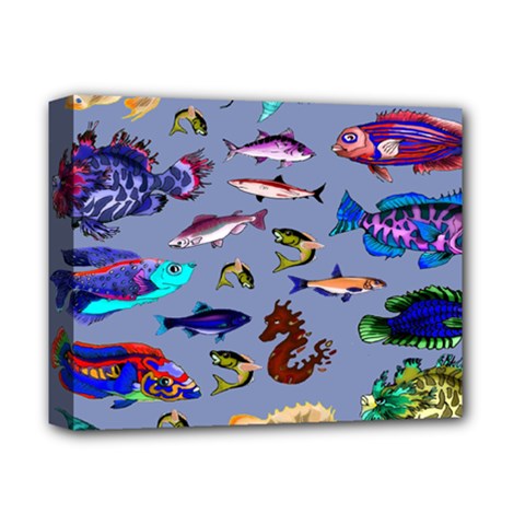 Fishy Deluxe Canvas 14  X 11  (framed)