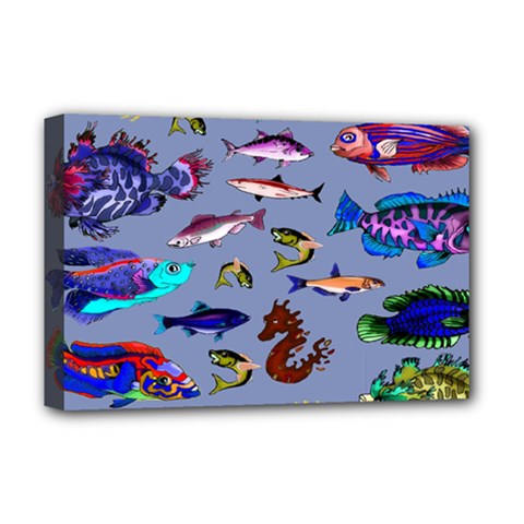 Fishy Deluxe Canvas 18  X 12  (framed)