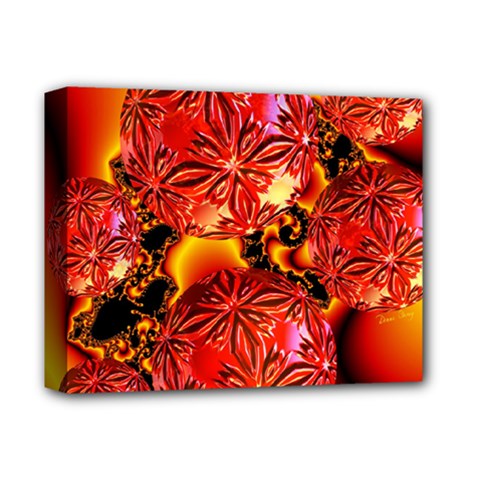  Flame Delights, Abstract Red Orange Deluxe Canvas 14  X 11  (framed) by DianeClancy