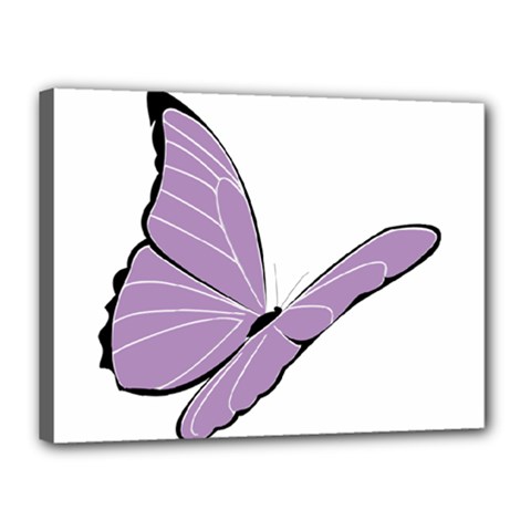 Purple Awareness Butterfly 2 Canvas 16  X 12  (framed)