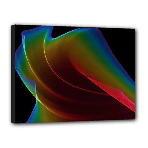 Liquid Rainbow, Abstract Wave Of Cosmic Energy  Canvas 16  X 12  (framed) by DianeClancy