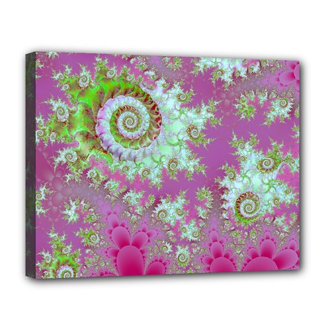 Raspberry Lime Surprise, Abstract Sea Garden  Canvas 14  X 11  (framed) by DianeClancy