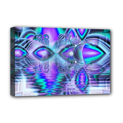 Peacock Crystal Palace Of Dreams, Abstract Deluxe Canvas 18  X 12  (framed) by DianeClancy