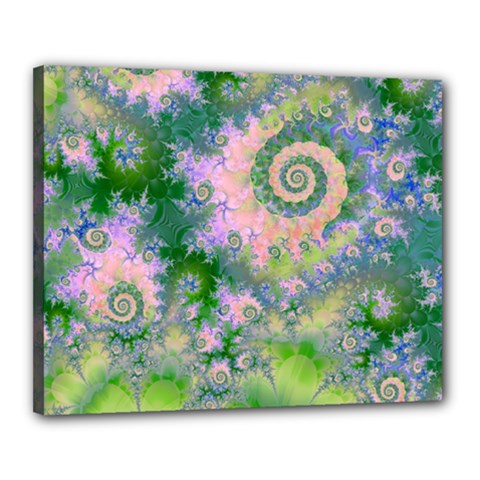 Rose Apple Green Dreams, Abstract Water Garden Canvas 20  X 16  (framed) by DianeClancy