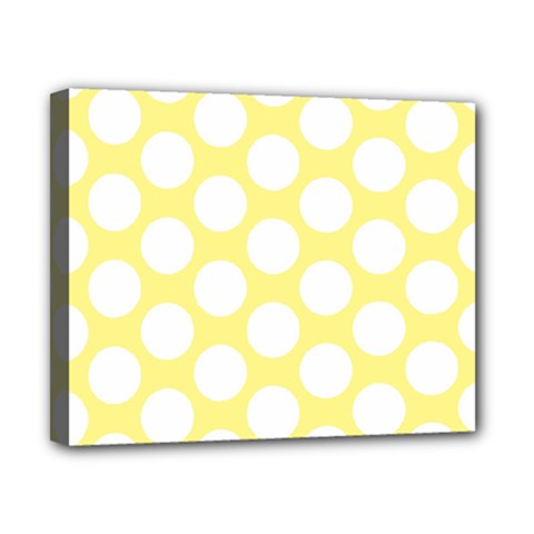 Yellow Polkadot Canvas 10  X 8  (framed) by Zandiepants