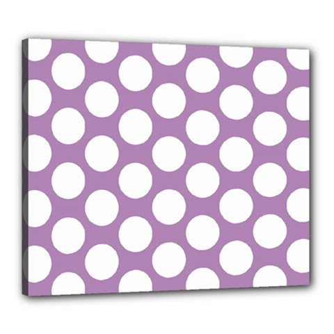 Lilac Polkadot Canvas 24  X 20  (framed) by Zandiepants