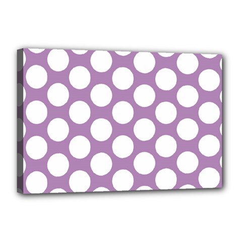 Lilac Polkadot Canvas 18  X 12  (framed) by Zandiepants