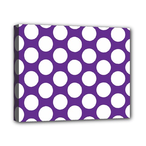 Purple Polkadot Canvas 10  X 8  (framed) by Zandiepants