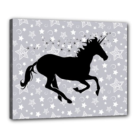 Unicorn On Starry Background Canvas 20  X 16  (framed) by StuffOrSomething