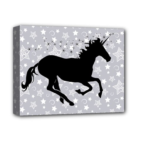 Unicorn On Starry Background Deluxe Canvas 14  X 11  (framed)