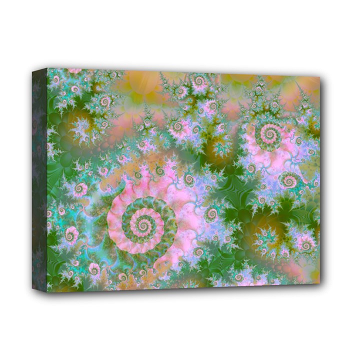 Rose Forest Green, Abstract Swirl Dance Deluxe Canvas 16  x 12  (Framed) 