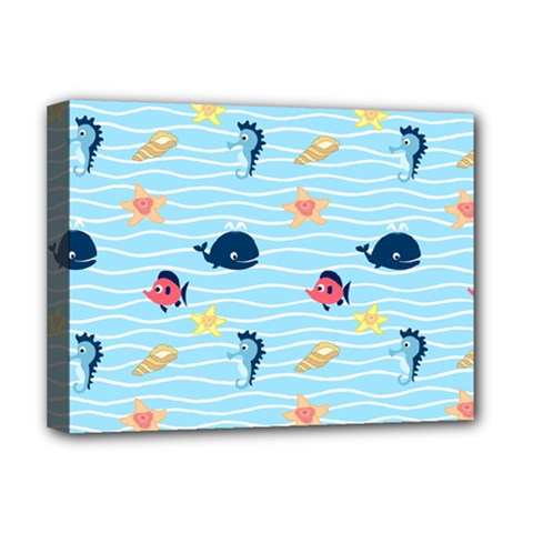 Fun Fish Of The Ocean Deluxe Canvas 16  X 12  (framed)  by StuffOrSomething