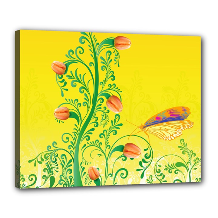 Whimsical Tulips Canvas 20  x 16  (Framed)