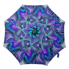 Peacock Crystal Palace Of Dreams, Abstract Hook Handle Umbrella (large) by DianeClancy