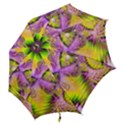 Golden Violet Crystal Heart of Fire, Abstract  Hook Handle Umbrella (Large) View2