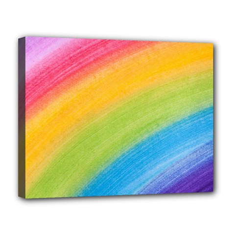 Acrylic Rainbow Canvas 14  X 11  (framed) by StuffOrSomething