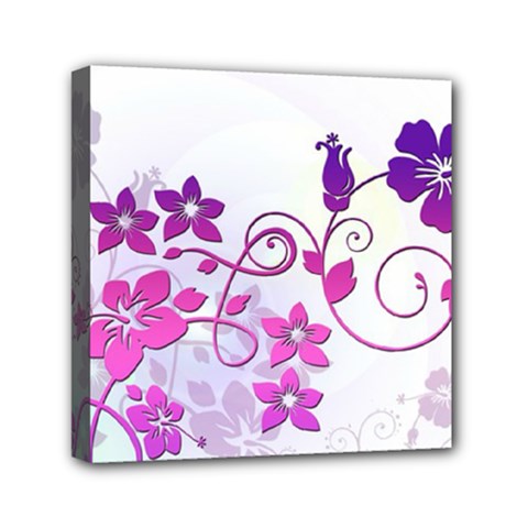 Floral Garden Mini Canvas 6  X 6  (framed) by Colorfulart23