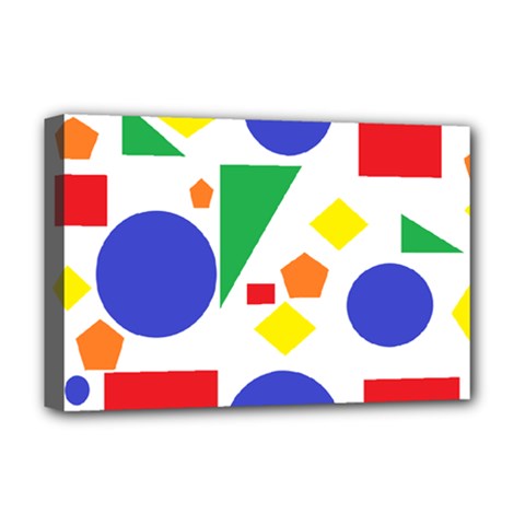 Random Geometrics Deluxe Canvas 18  X 12  (framed) by StuffOrSomething