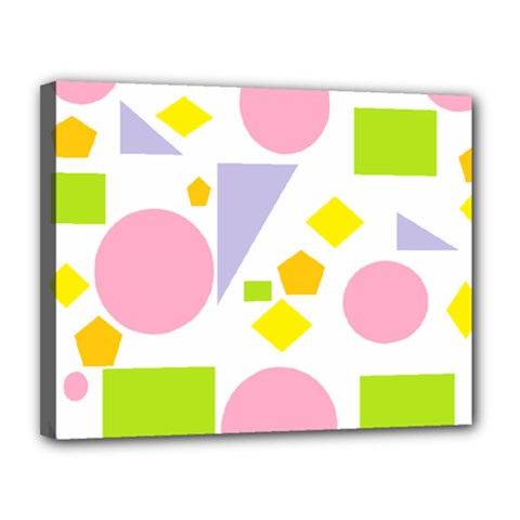 Spring Geometrics Canvas 14  X 11  (framed) by StuffOrSomething