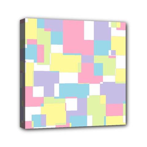 Mod Pastel Geometric Mini Canvas 6  X 6  (framed) by StuffOrSomething