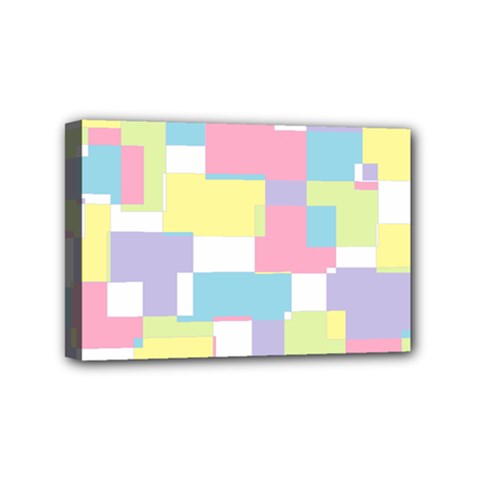 Mod Pastel Geometric Mini Canvas 6  X 4  (framed)