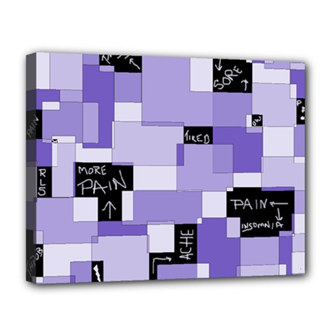 Purple Pain Modular Canvas 14  X 11  (framed) by FunWithFibro