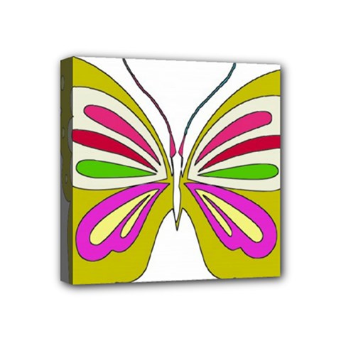 Color Butterfly  Mini Canvas 4  X 4  (framed)