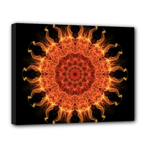 Flaming Sun Canvas 14  X 11  (framed) by Zandiepants