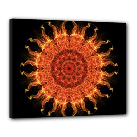 Flaming Sun Canvas 20  X 16  (framed)