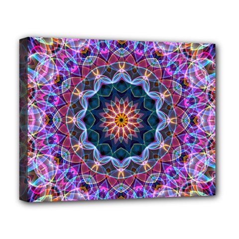 Purple Lotus Deluxe Canvas 20  X 16  (framed) by Zandiepants