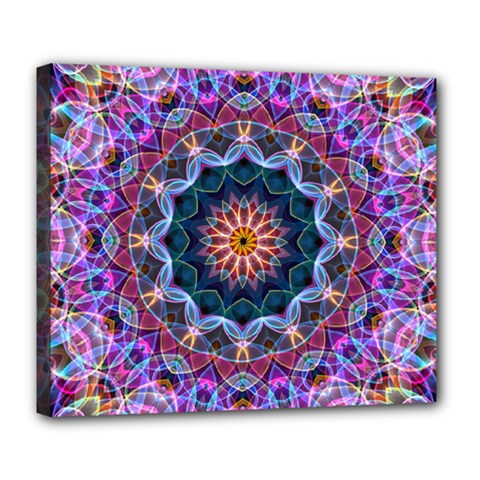 Purple Lotus Deluxe Canvas 24  X 20  (framed) by Zandiepants