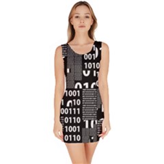 Binary In Black & White Bodycon Dress