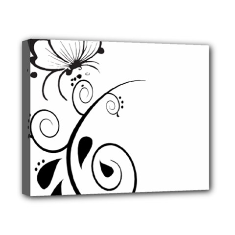 Floral Butterfly Design Canvas 10  X 8  (framed)