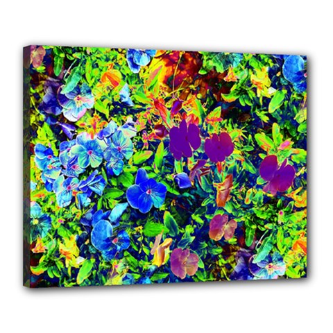 The Neon Garden Canvas 20  X 16  (framed) by rokinronda