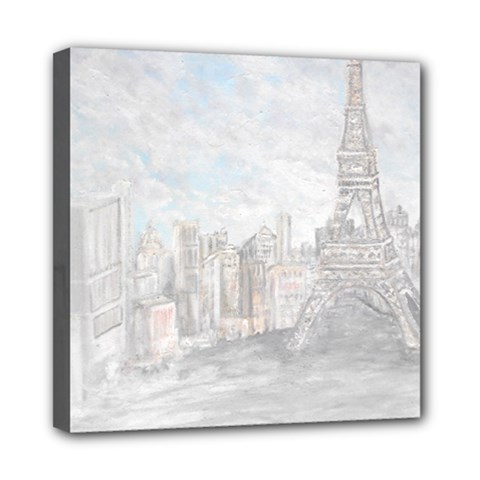 Eiffel Tower Paris Mini Canvas 8  X 8  (framed)